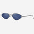 Narrow Geometric Rim Metal Sunglasses 7096
